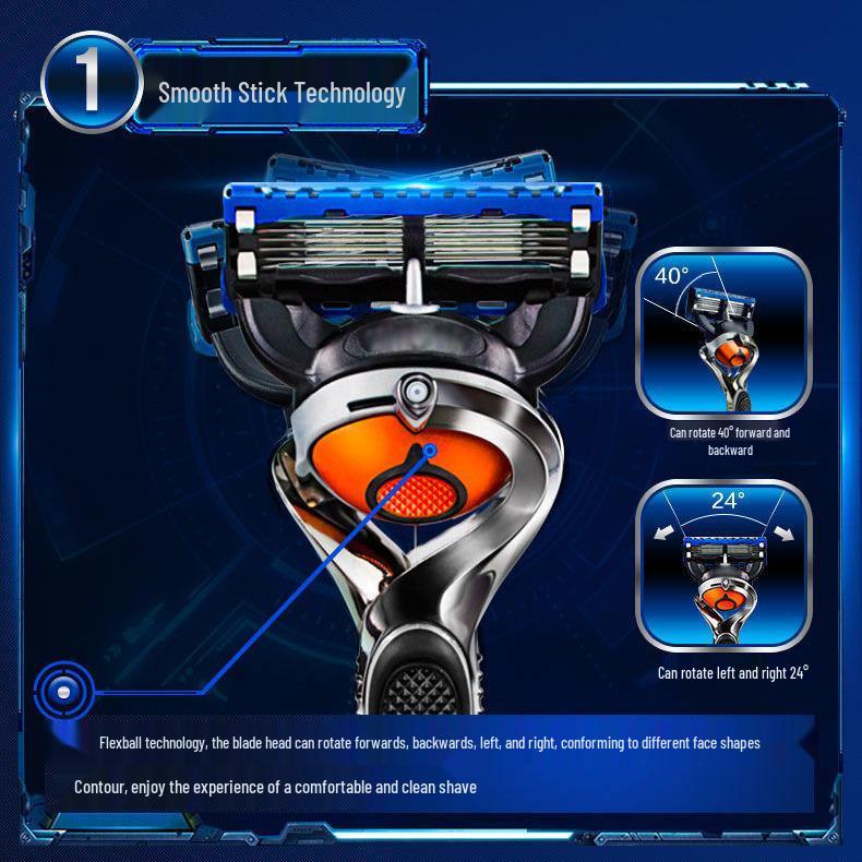 5-Blade Durable Manual Shaving Razor for Face