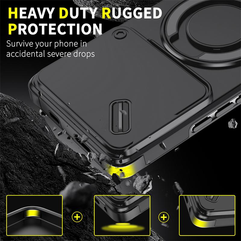 Shockproof Armor Slide Camera Case For infinix Note 40 Pro 5G 4G 50 Pro+4 Plus GT 20 Pro Magnetic Ring Holder Lens Protect Cover