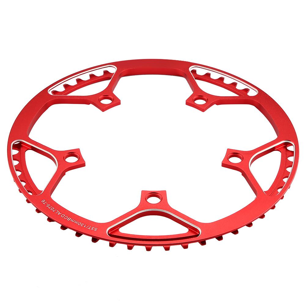 53T CNC Aluminum Alloy Mountain Bike Single Crank Chain Repair Parts (Black)