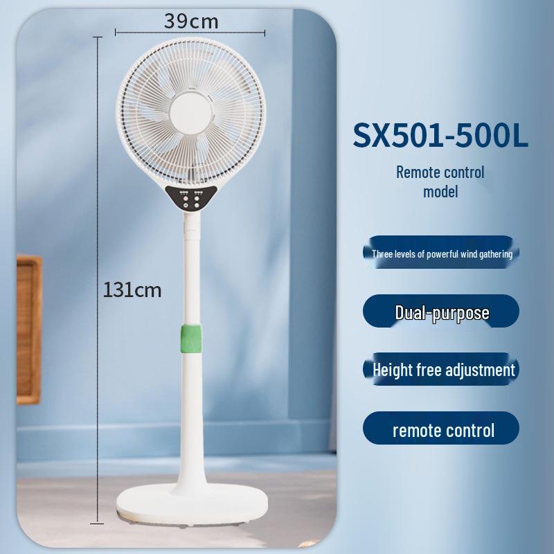 Low-Noise Floor Electric Fan with Adjustable Head and Timer for Bedroom & Dormitory