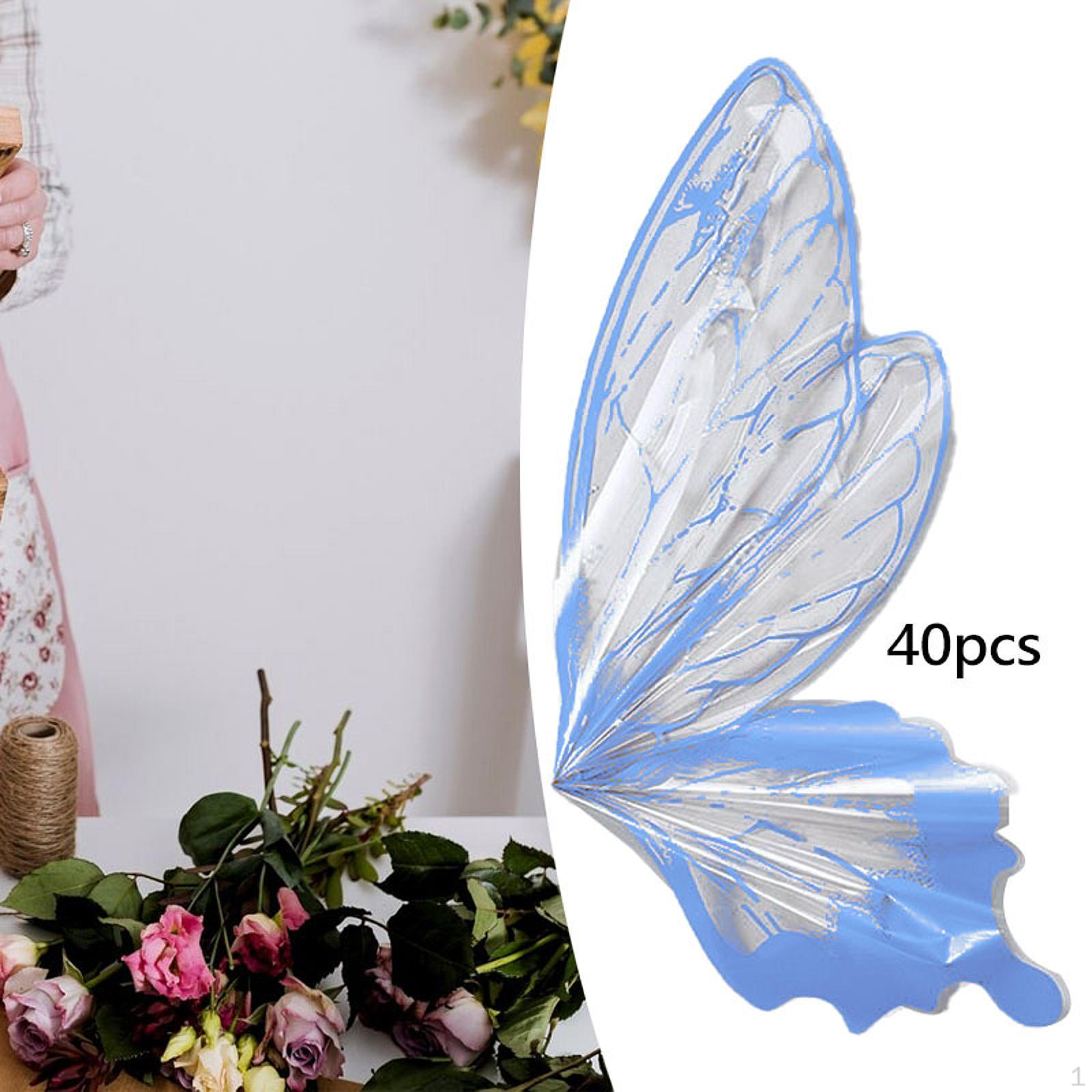 

40 штук упаковочной бумаги для букетов, декор упаковки, креативное рукоделие для годовщины синий