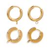 10pcs Gold Stainless Steel Hoop Earrings Hooks Round Earring Post for Women DIY Earrings Making Supplies Jewelry Accessories