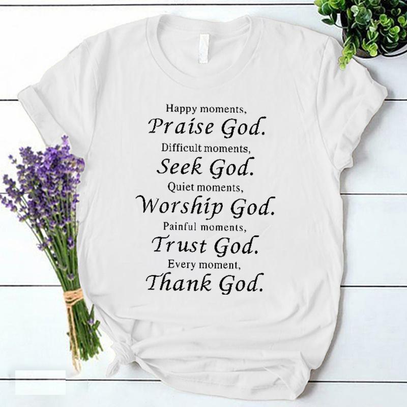 Trust God Thank God Harajuku Tshirt Lovely Faithful Vintage Clothes High Street Kpop Tees 90s Trend Graphic T Shirts Camisetas