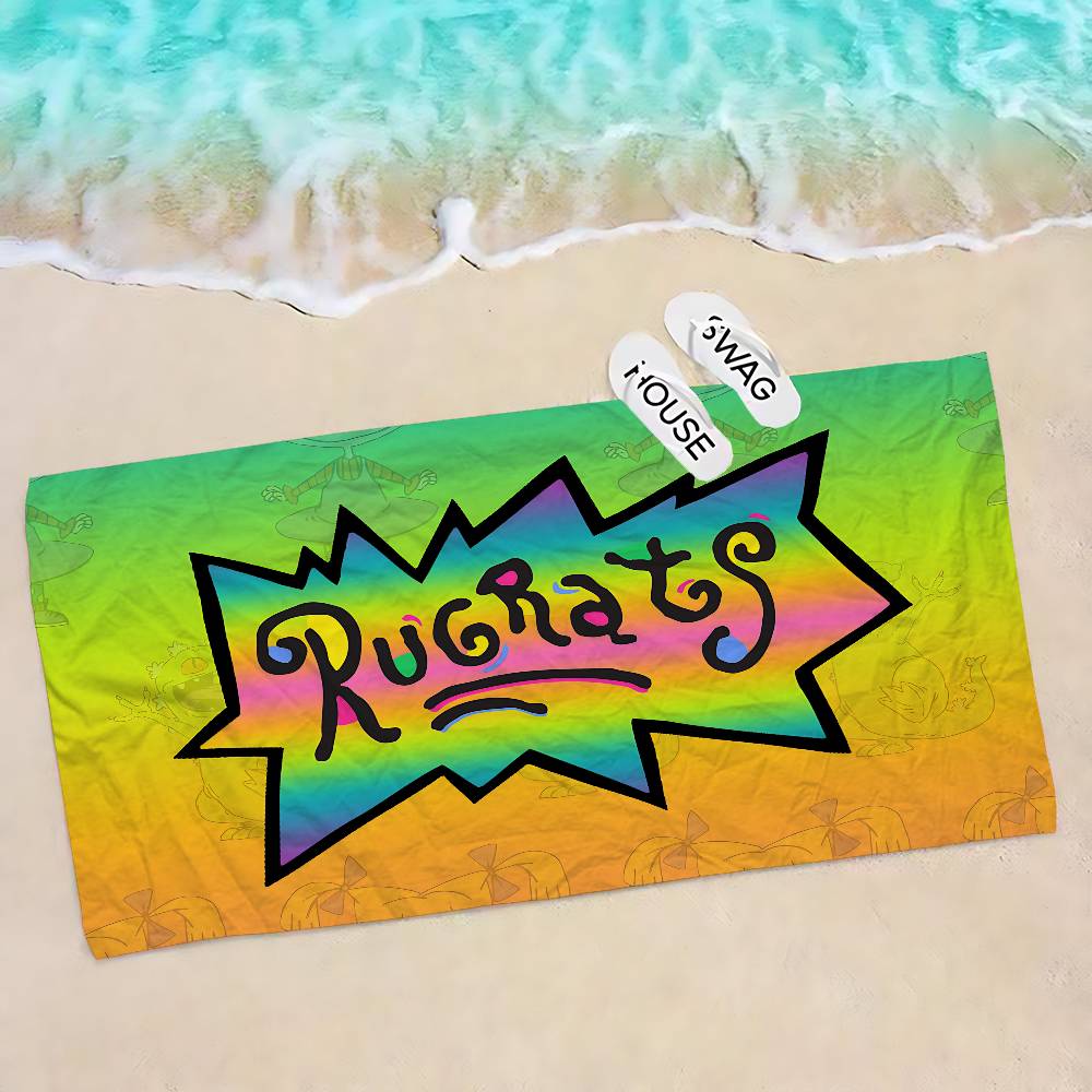 Funny Cute R-Rugrats Beach Towel Colorful Bath Towels for Girl Microfiber Quick Dry Sand Free Beach Yoga Spa Gym Pool
