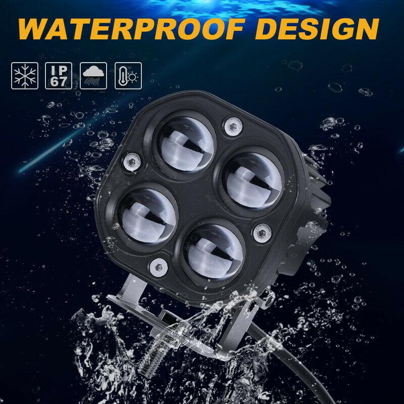 2pcs 3 Inch 60W LED Work Light Bar For ATV Car 4x4 Offroad Motorcycle Lens Spotlight White Amber Fog Lamp 12V