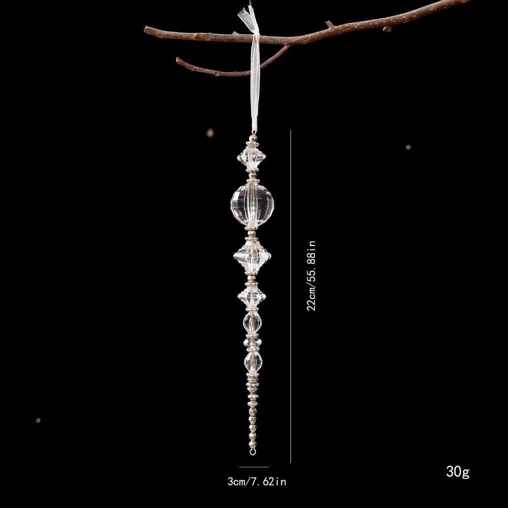 Transparent Christmas Hanging Ornament Beaded Christmas Pendant Holiday Home Decoration
