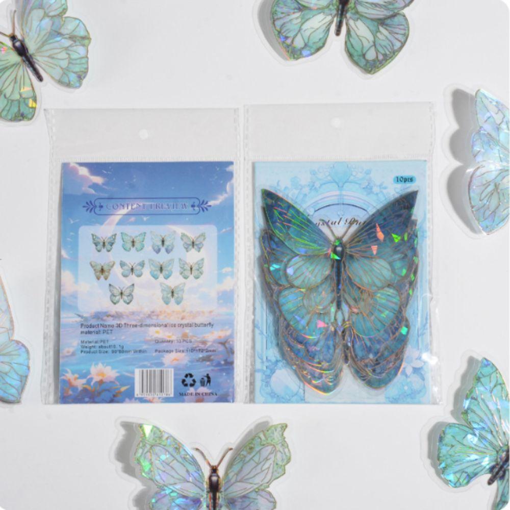 60PCS INS Style Butterfly Scrapbook Sticker Colorful Stationery Sticker  Furniture Decoration