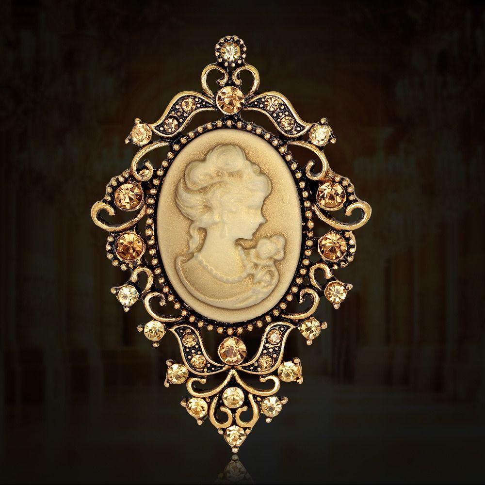 Head Design Crystal Rhinestones Brooches Crystal Rhinestones Gothic Brooches  Women's Accessories
