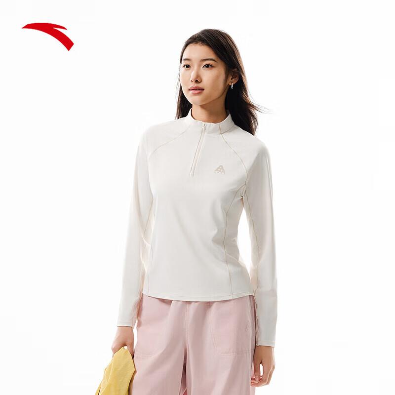 Anta Women s Quick-Dry Anti-Bacterial Half-Zip Long-Sleeve T-Shirt S