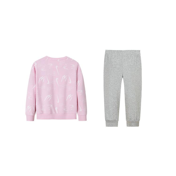 Nike Casual Sports Suit Soft Comfortable Stylish Versatile Solid Color Kids Suits Cherry-Blossom-Pink N32512375GS-004