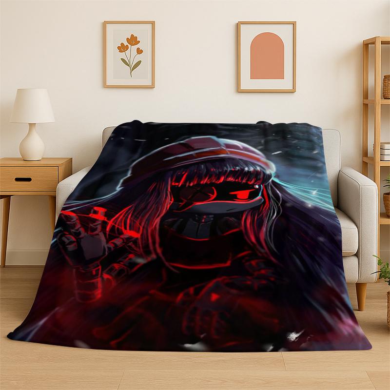 Cartoon Murder Drones Uzi V Robot Flannel Blanket Soft Warm Throw Blanket for Bedroom Living Room Bed Travel Camping Picnic