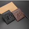 Men's Slim Crocodile Pattern Card Holder Wallet with Money Clip and Multiple Card Slots