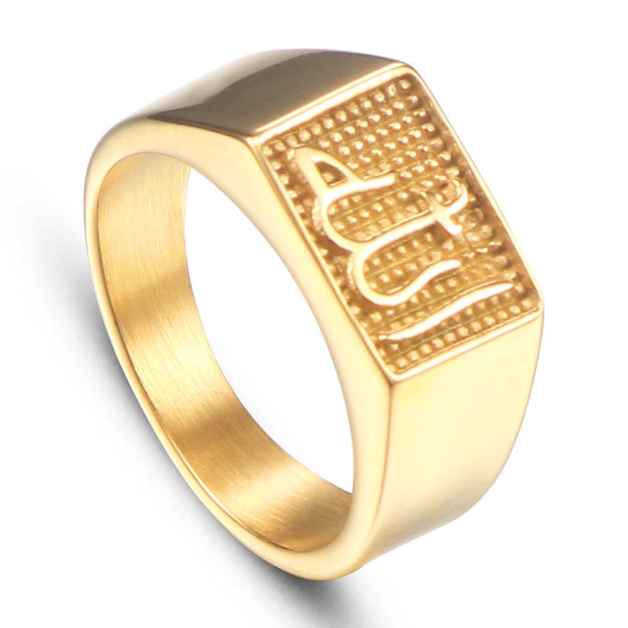 2026 European and American Fashion Religious Titanium Steel Ring, Simple Personality Men s and Women s Ring Jewelry No. 7 золотой
