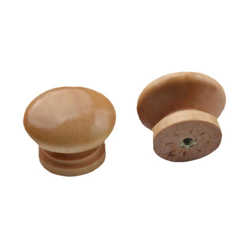 Solid Paulownia Wood Round Drawer & Cabinet Handle