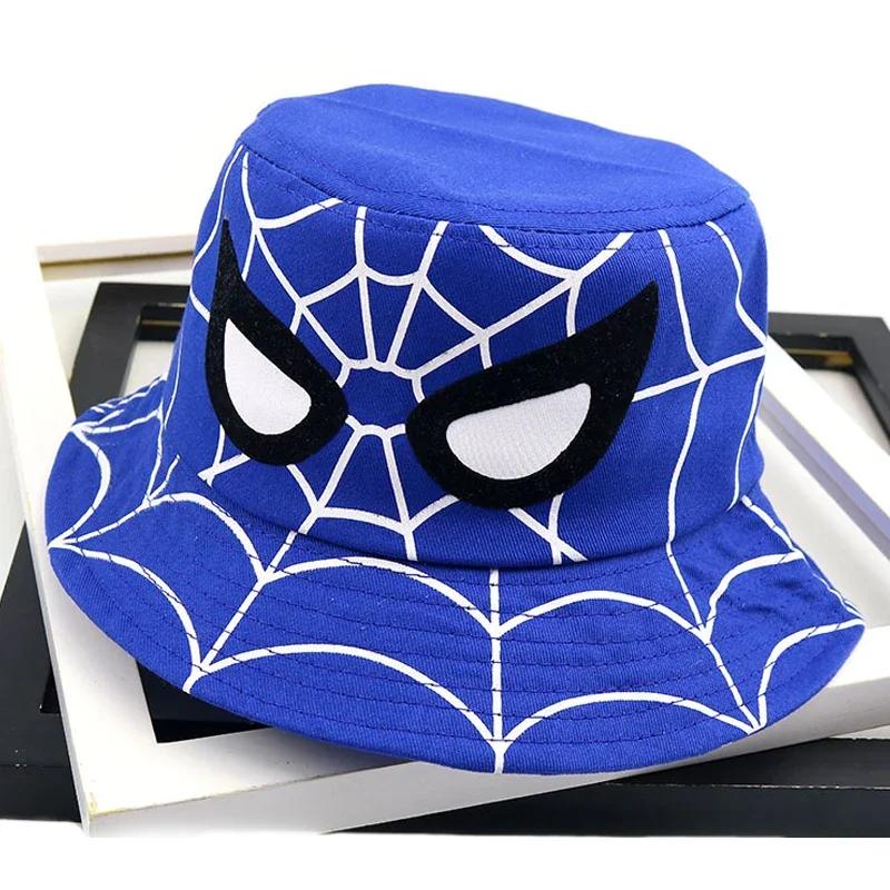 Spider Man Children's Fisherman Hat Boy Girl Outdoor Sun Hat Sunscreen Sunshade Cosplay Multicolored Cap Festival Gift