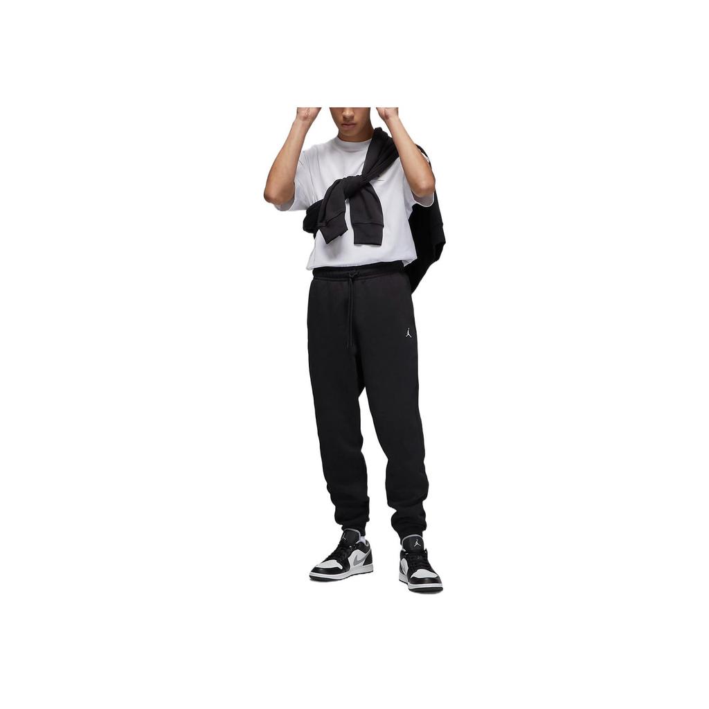 Jordan Logo Print Drawstring Elastic Waist Mid-Rise Joggers Men Bottoms Black DQ7341-010