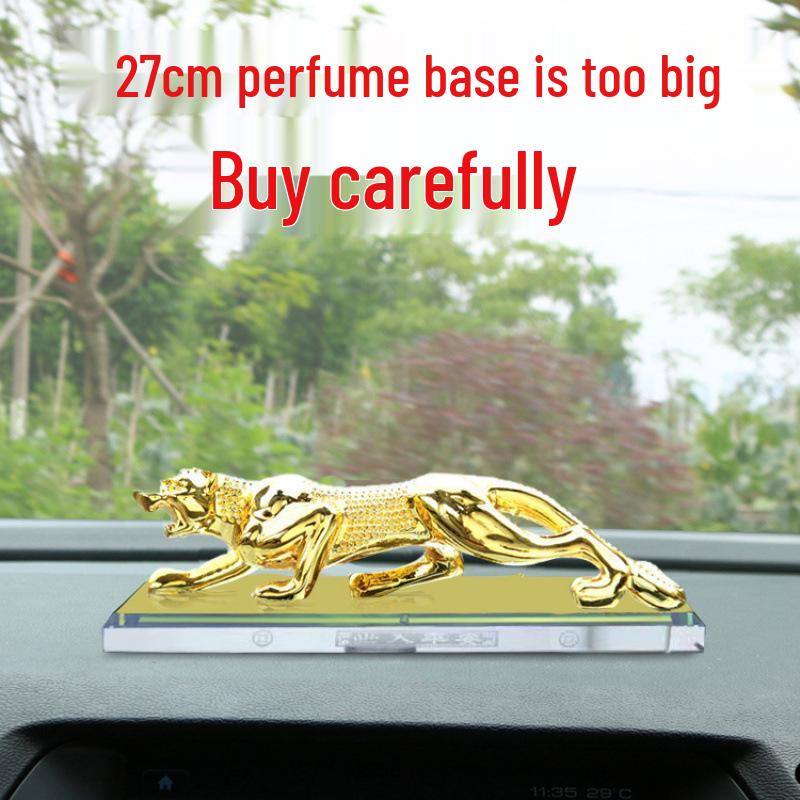 Golden Leopard Car Perfume Ornament: Creative Center Console Decoration for Men