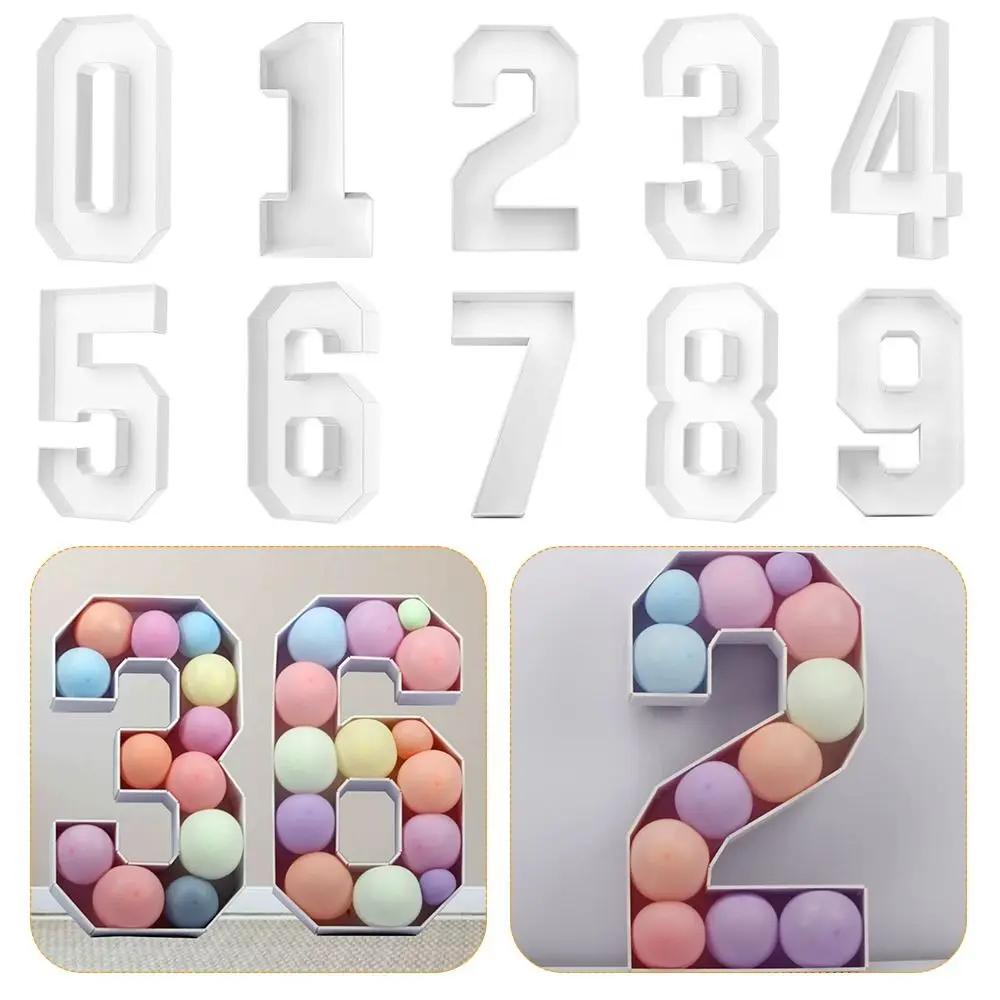 Numbers 0-9 3D Balloon Frame 91.5CM Three-dimensional Digital Balloon Number Box Large Size Balloon Combination 3D Standee