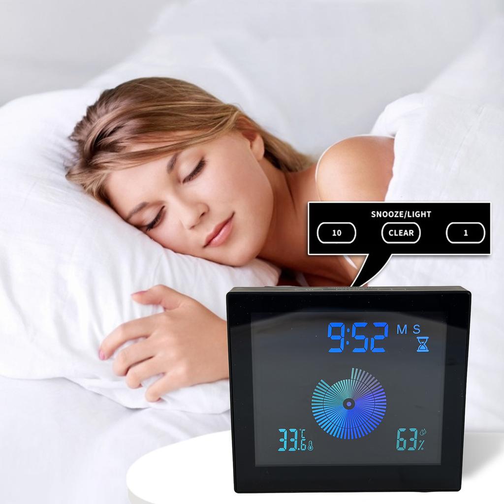 5in Wall Shower Clock Digital Timer Alarm Temperature Humidity Display Waterproof for Home Bathroom