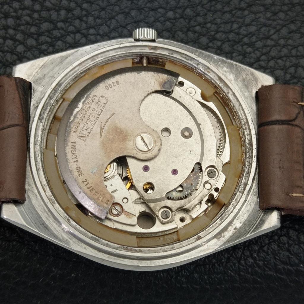 VINTAGE CITIZEN AUTOMATIC 8200 JAPAN MENS RED COLOR DIAL WATCH a702781-1 R210-a702781