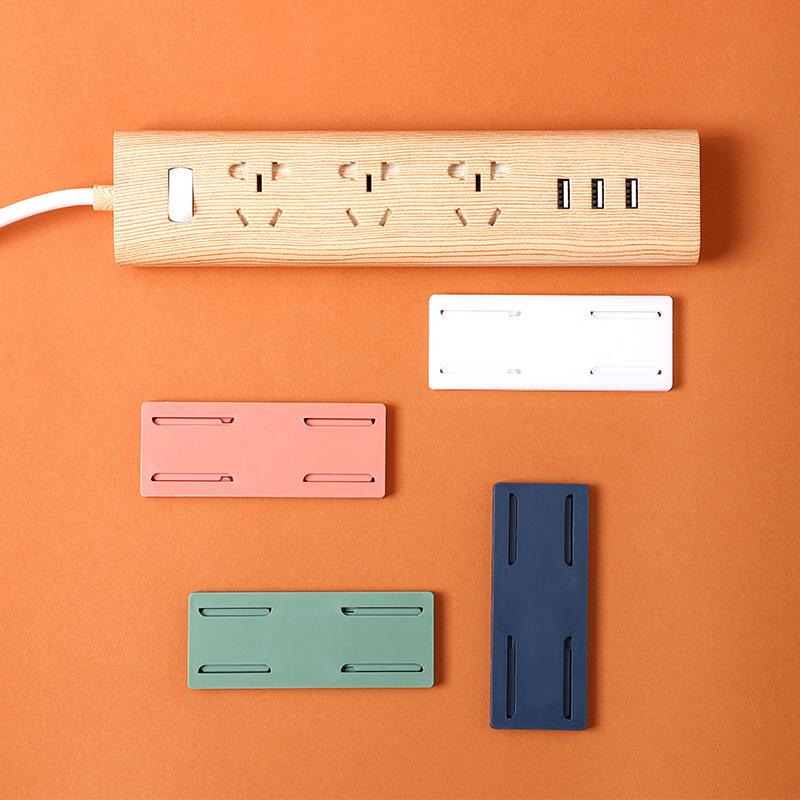 Plug Fixer Wall Sticker Wall Hanging Storage Non-Marking Power Strip Non-Punching Plug-In Board Socket Hanging Wall Paste Type