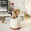 Makeup Brush Holder 3 Compartments Cosmetics Organizer with Clear Dustproof Lid Makeup Brushes Cup Pen Holder for Vanity Eyebrow Pencils Eyeliners