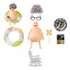 Stress Relief Doll Ornament Creative Squeeze Toy Bald Head Pinched