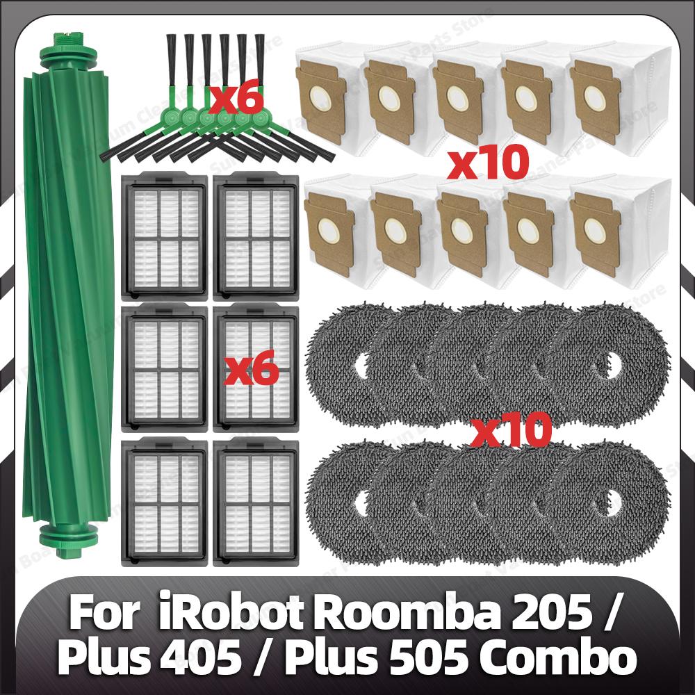 Συμβατό για iRobot Roomba 205 / Plus 405 / Plus 505 Combo Ανταλλακτικό Κύρια Πλαϊνή Βούρτσα Φίλτρο HEPA Πανάκια Σφουγγαρίσματος Ανταλλακτικά Σακούλας Σκόνης