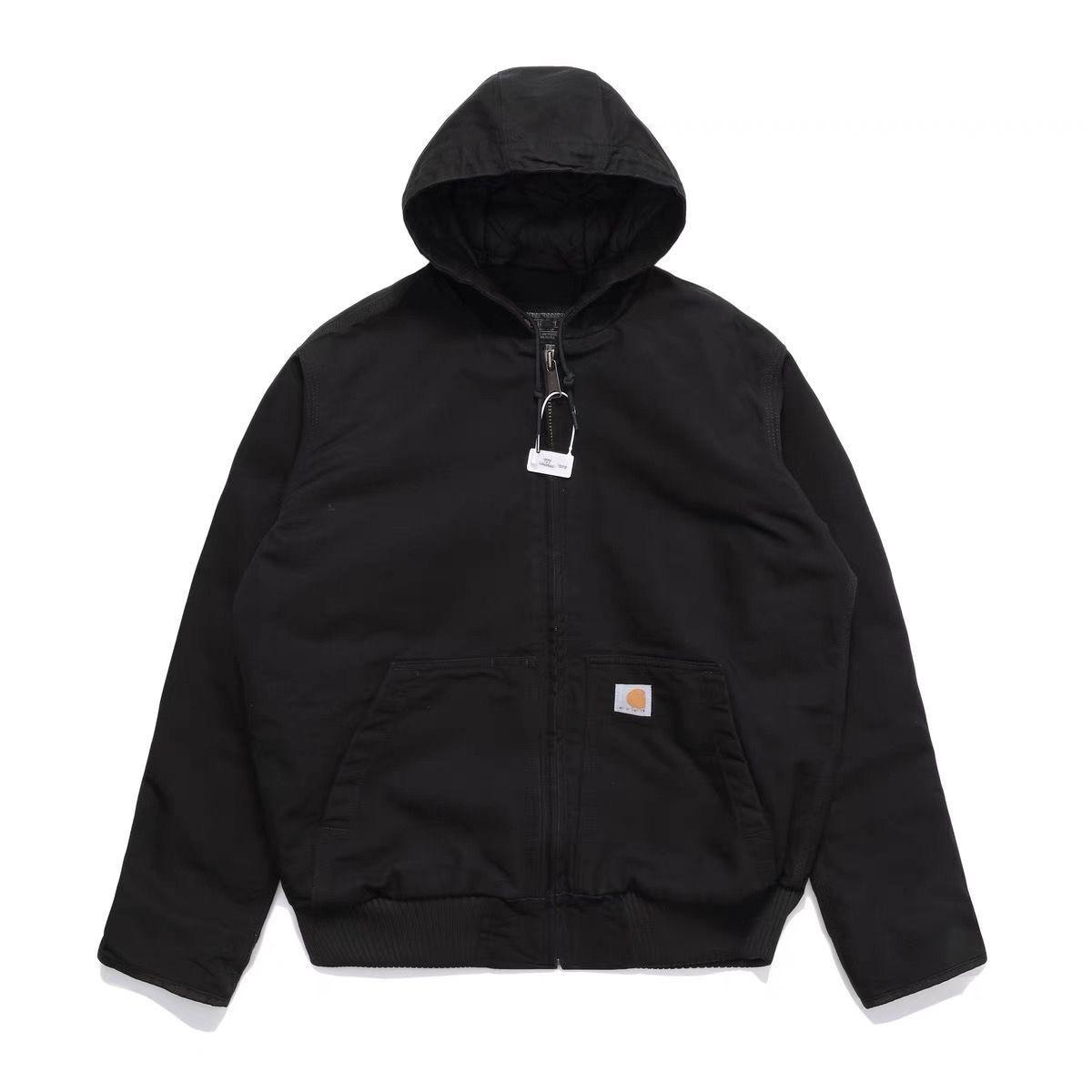 Ретро-куртка с капюшоном из плотного холста в американском стиле Black Thin