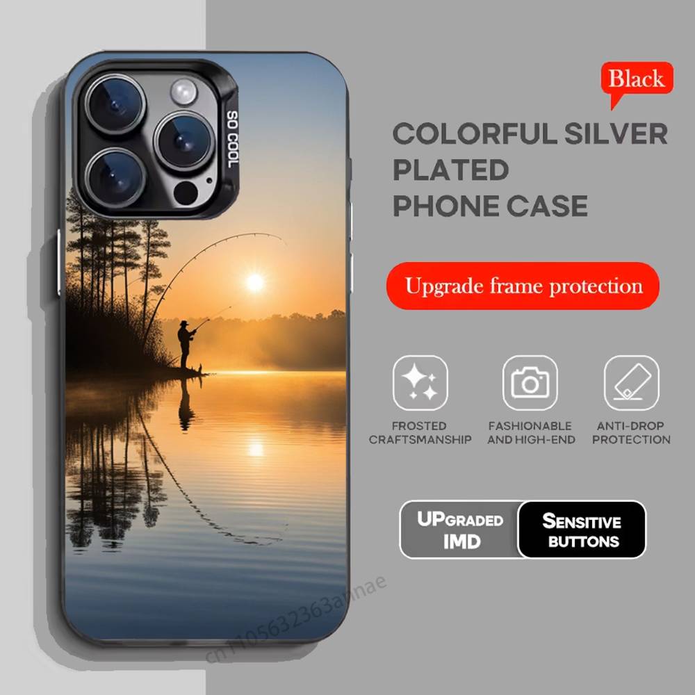 Fishing Fisherman Phone Case for iPhone 15 16 Pro Max Air SE 11 13 Pro 14 Plus 12 11Pro 15Pro Max 16e Cover