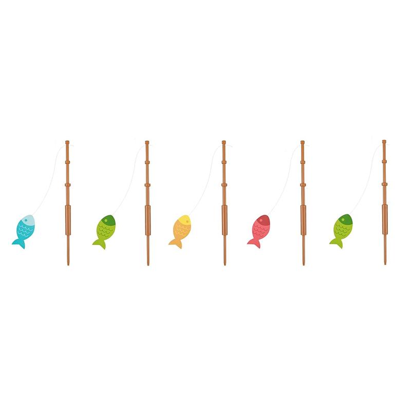 1/3/5Pcs Mini Small Plastic Fishing Rod Cupcake Toppers Birthday Party Favors Snack Cake Decorations Cocktail Picks Fruit Forks