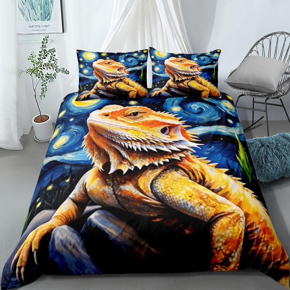 Space Lizzard Duvet Cover Set King Queen Double Full Twin Single Size Duvet Cover Pillow Case Bed Linen Set