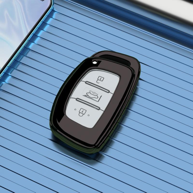 Key Cover Case and Buckle Chain for 2015-2020 Hyundai Tucson - Compatible with Beijing 19 and 2018 models.