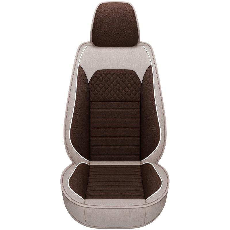 Universal Four Seasons Full Coverage Linen Seat Cushion Set for Small Cars