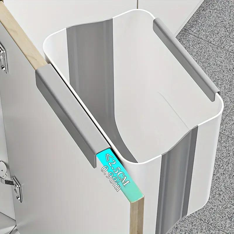 Papelera de cocina plegable de pared, ahorra espacio en la puerta del armario, capacidad de 10 l, diseño sin curvas.