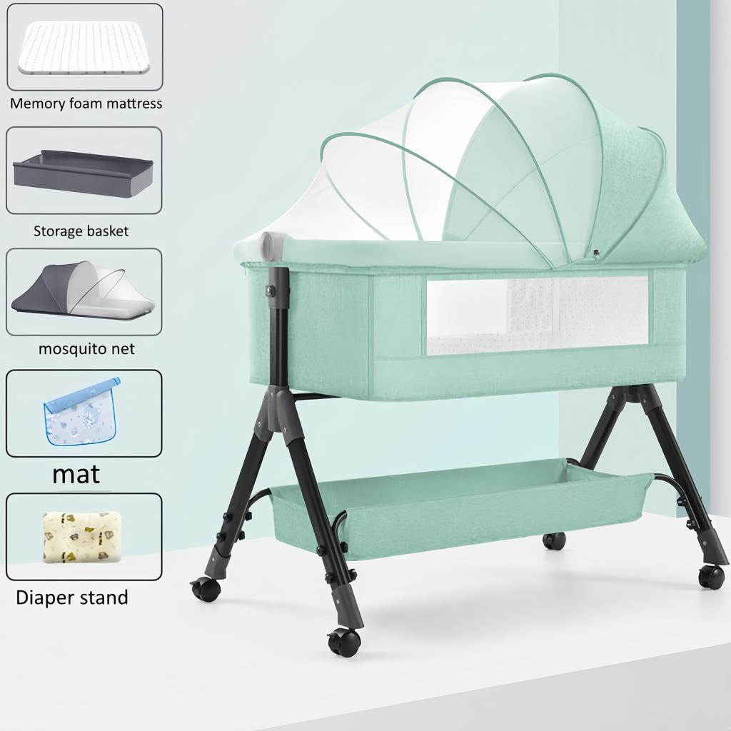 Baby Bedside Bed Newborn Bed Spliced Large Baby Crib Children's Bed Multifunctional Movable Foldable
