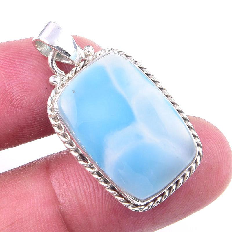 

Natural Republic Larimar Gemstone 925 Solid Sterling Silver Pendant 1.25 p3T26