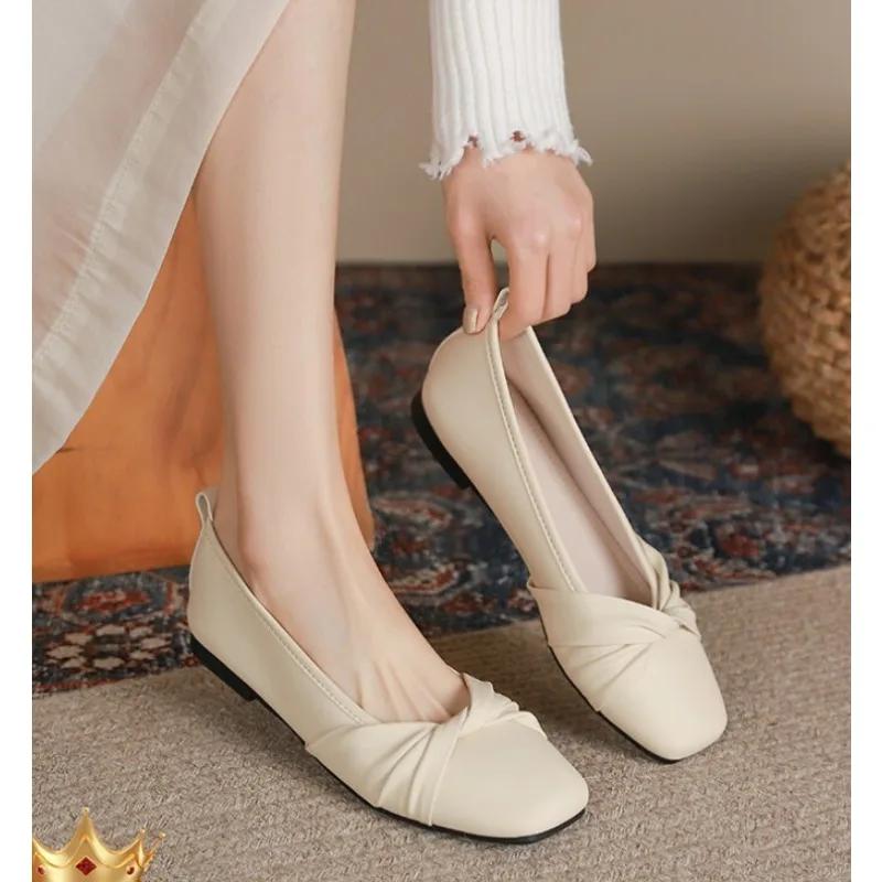 Fashion New Casual Slip-on Women's Mary Jane Shoes Outdoor Walking Soft Soled Ladies Low Heel Shoes Fashion Light Woman Flats