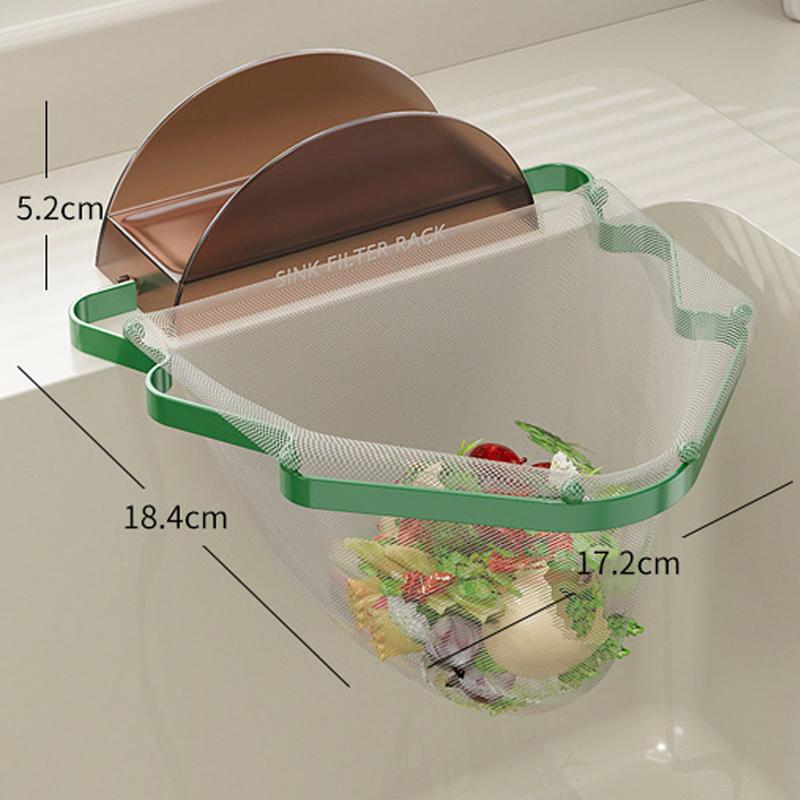 Christmas Tree Net for Kitchen Sink - Large-Mouth Food Scrap Catcher & Drain Protector, Anti-Clogging Drainer with Storage Rack