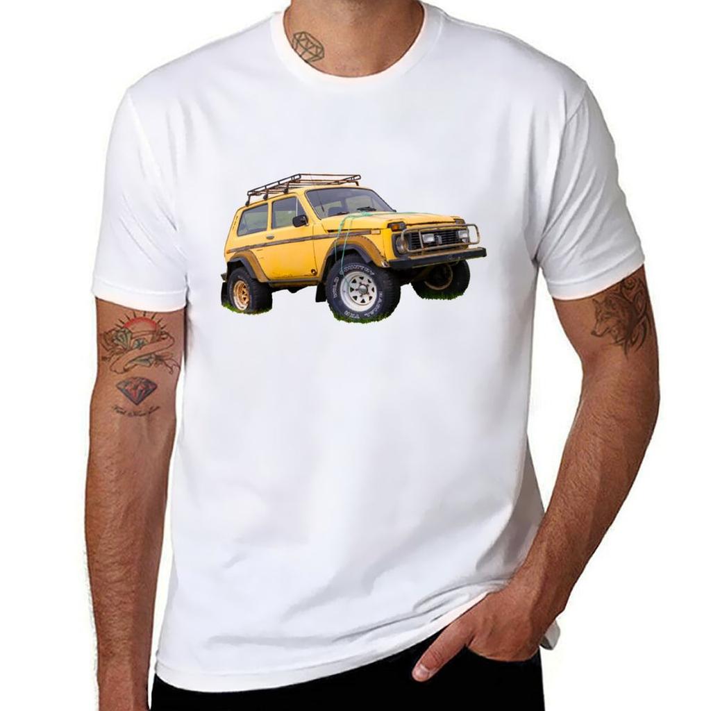 A yellow wrecked and abandoned car TShirt UV Protection Outdoor Tee Shirt