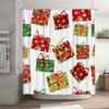 TU Christmas Shower Curtain Festive Holiday Pattern Waterproof Fabric Decor Bathroom Set