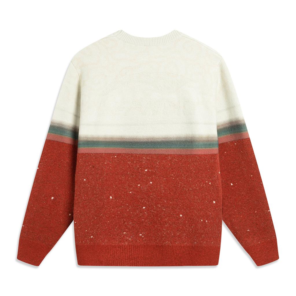Li Ning Sports Lifestyle Series Round Neck Letter Logo Knit Sweater Men sweater AMBV387-1