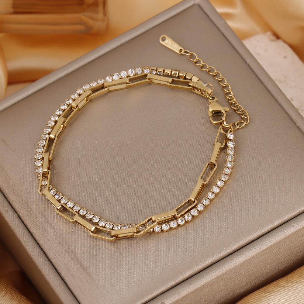 18K Gold Plated Titanium Steel Bracelet - Colorfast, Stylish, and Versatile Stainless Steel Jewelry