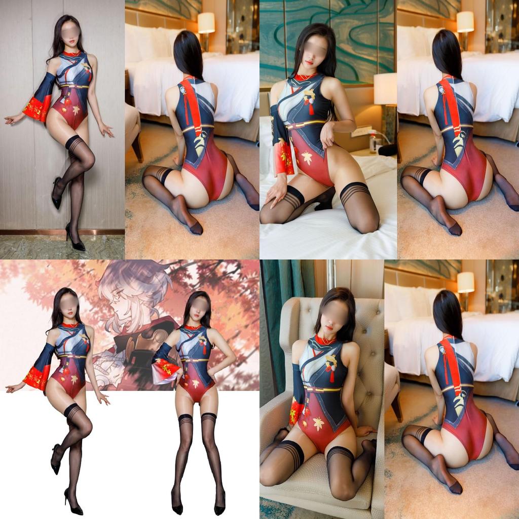 Original Sin Cosplay Costume Kaedehara Kazuha's Anime Swimsuit Outfit