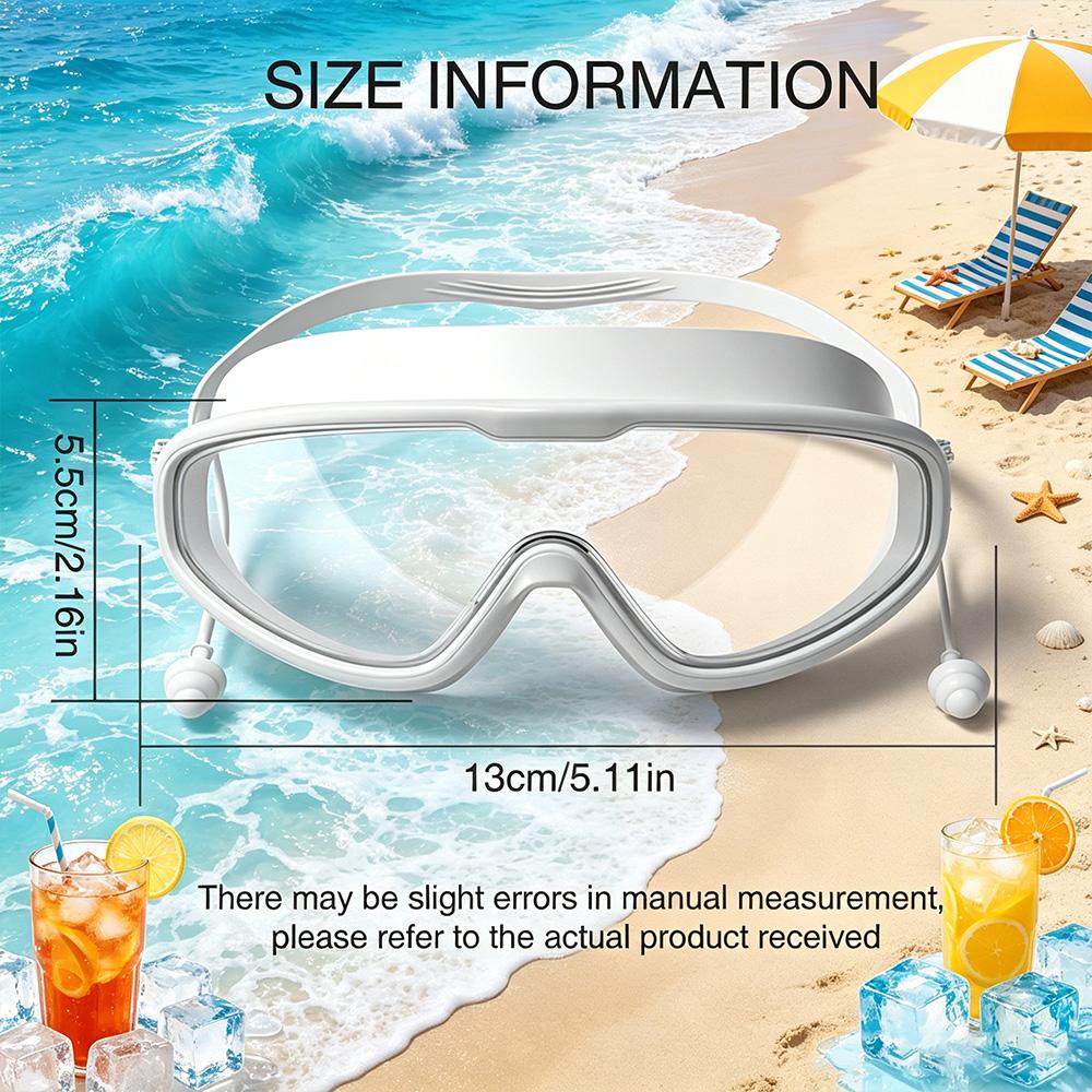 Summer Must-Have Swimming Goggles, Big Frame HD Transparent Lens, Anti-Fog Waterproof Swim Gears for Family Pool & Beach Use