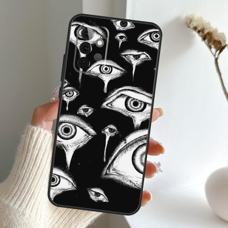 Scary Face Eyes Case For Samsung Galaxy A55 A15 A35 A56 A06 A16 A26 A36 A32 A52 A13 A33 A53 A14 A34 A54 A17