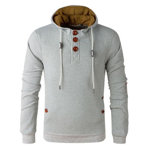 Mens Cowl Winter Neck Hooded Sweatshirt Coat Jacket Outwear Sweater Tops Jumper