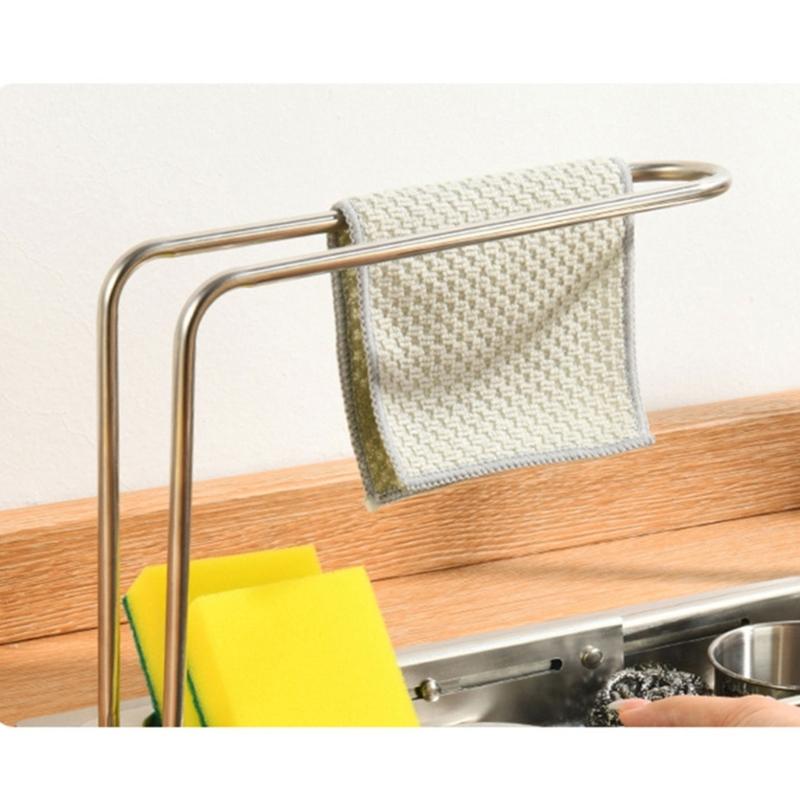 Multifunctional Over The Sink Storage Rack Stainless Steel Adjustable Shelf for Mess Release Kitchen Space