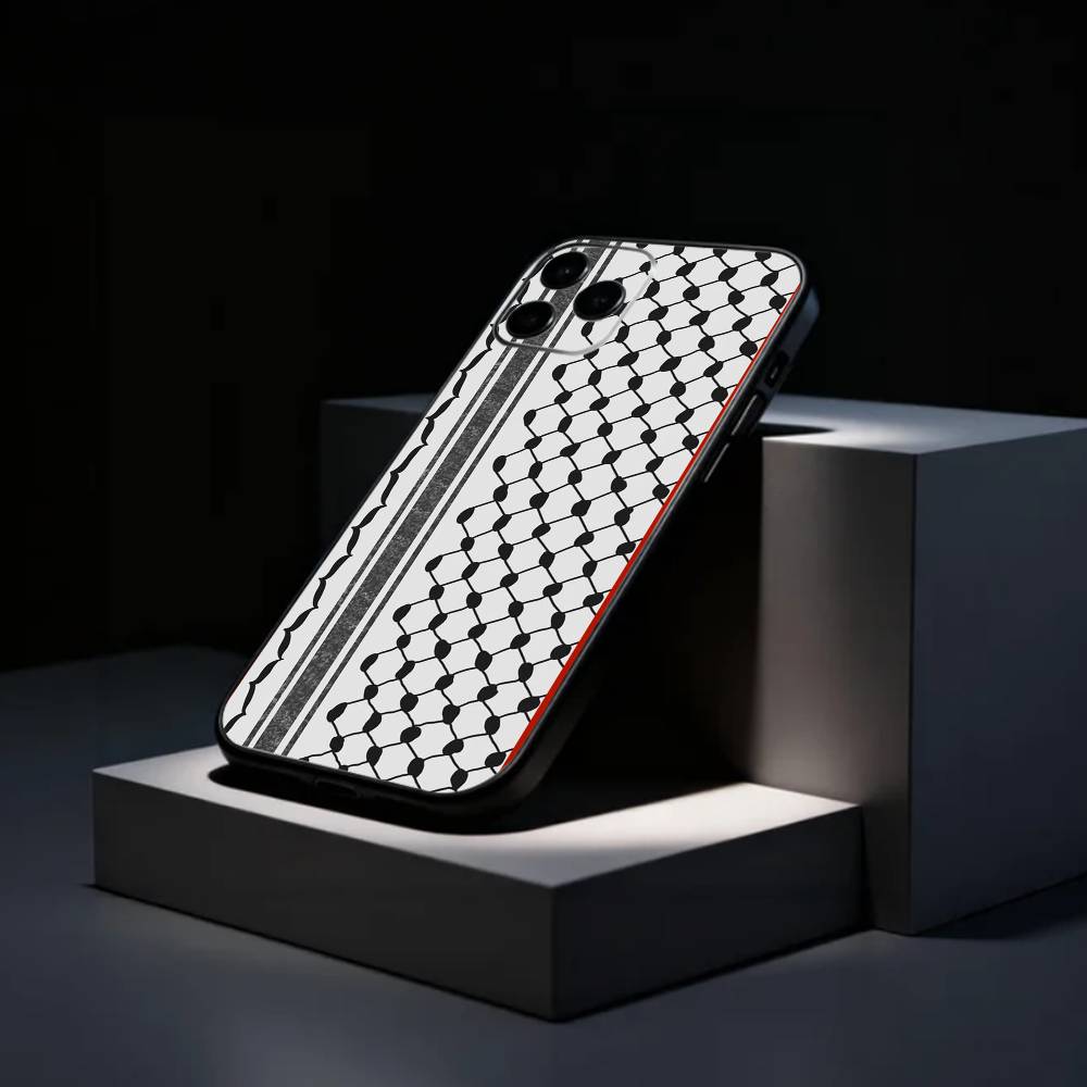Hattah Keffiyeh motif Palestine Coque de téléphone Silicone Souple Pour IPhone 17 16 15 14 13 12 11 X XR Plus Pro Max Plus