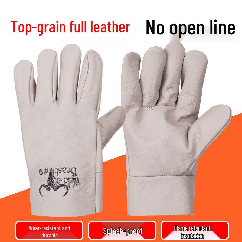 Cowhide Heat-Resistant Welding Gloves - Anti-Scald, Wear-Resistant, Long Labor Protection
